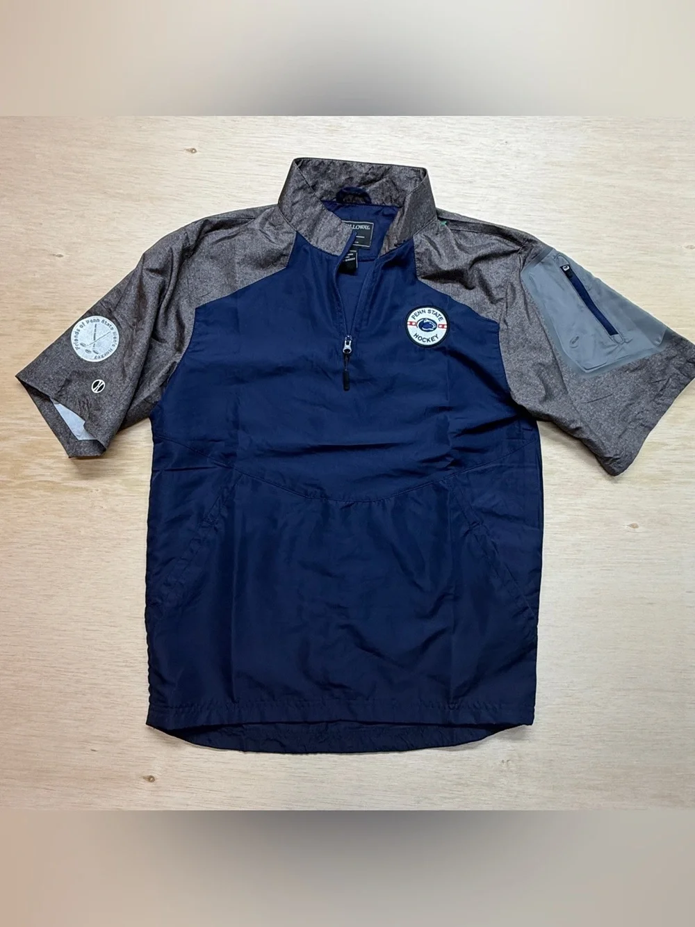Penn State Hockey Holloway Mens Sm. Short Sleeve Quarter Zip Windbreaker Jacket